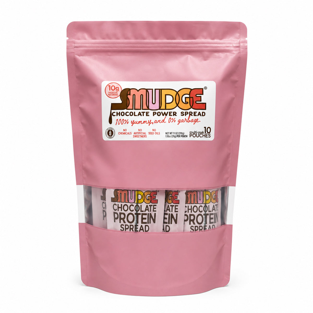 SMUDGE® Chocolate Protein Spread - 10 Count Multipack - Individual Serving Pouches