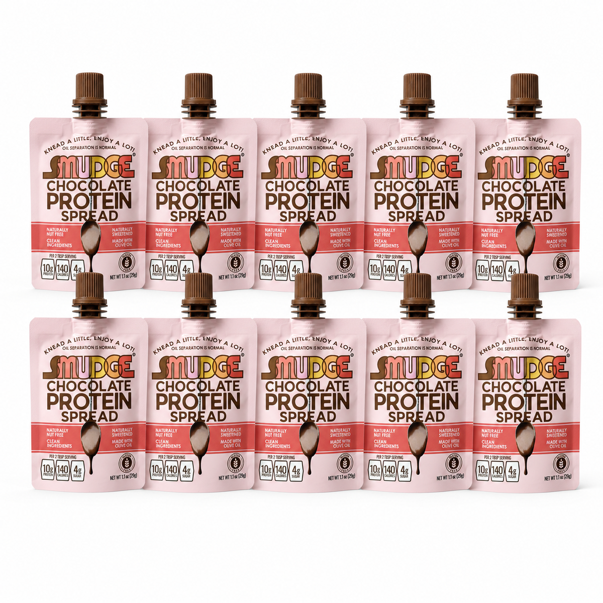 SMUDGE® Chocolate Protein Spread - 10 Count Multipack - Individual Serving Pouches
