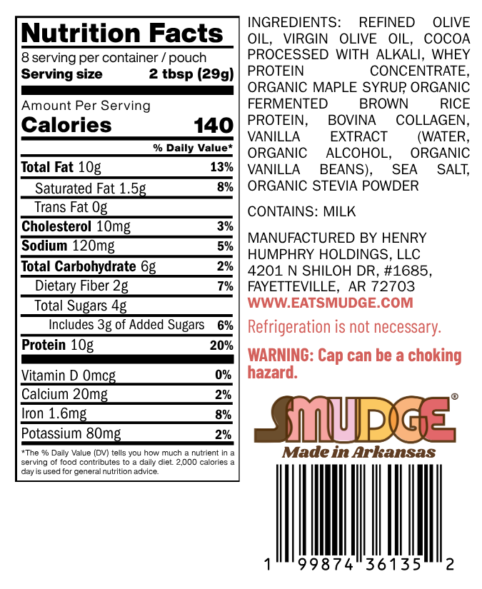 SMUDGE® Chocolate Power Spread - 8 serving Pouch